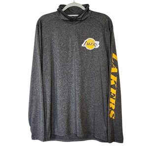 NBA Los Angeles Lakers Mens XL‎ Quarter Zip Pullover Gray Heather S/482764